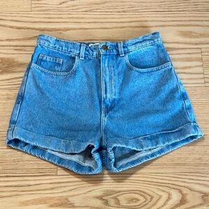 AMERICAN APPAREL regular wash high waisted jeans shorts
